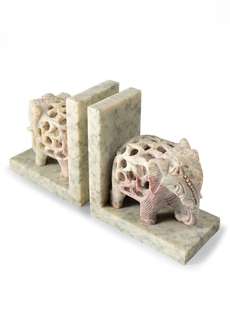 Marble Elephant Bookends Ethimaart 