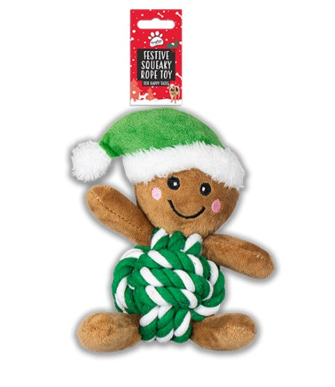 Gingerbread Man - Rope Plush Dog Toy