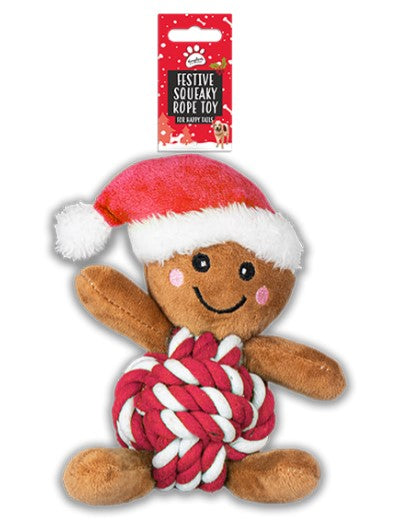 Gingerbread Man - Rope Plush Dog Toy