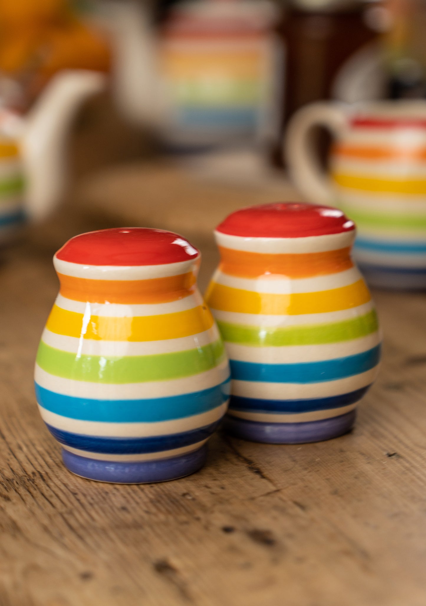 Rainbow Ceramic Salt & Pepper Shaker Set - Dishwasher Safe