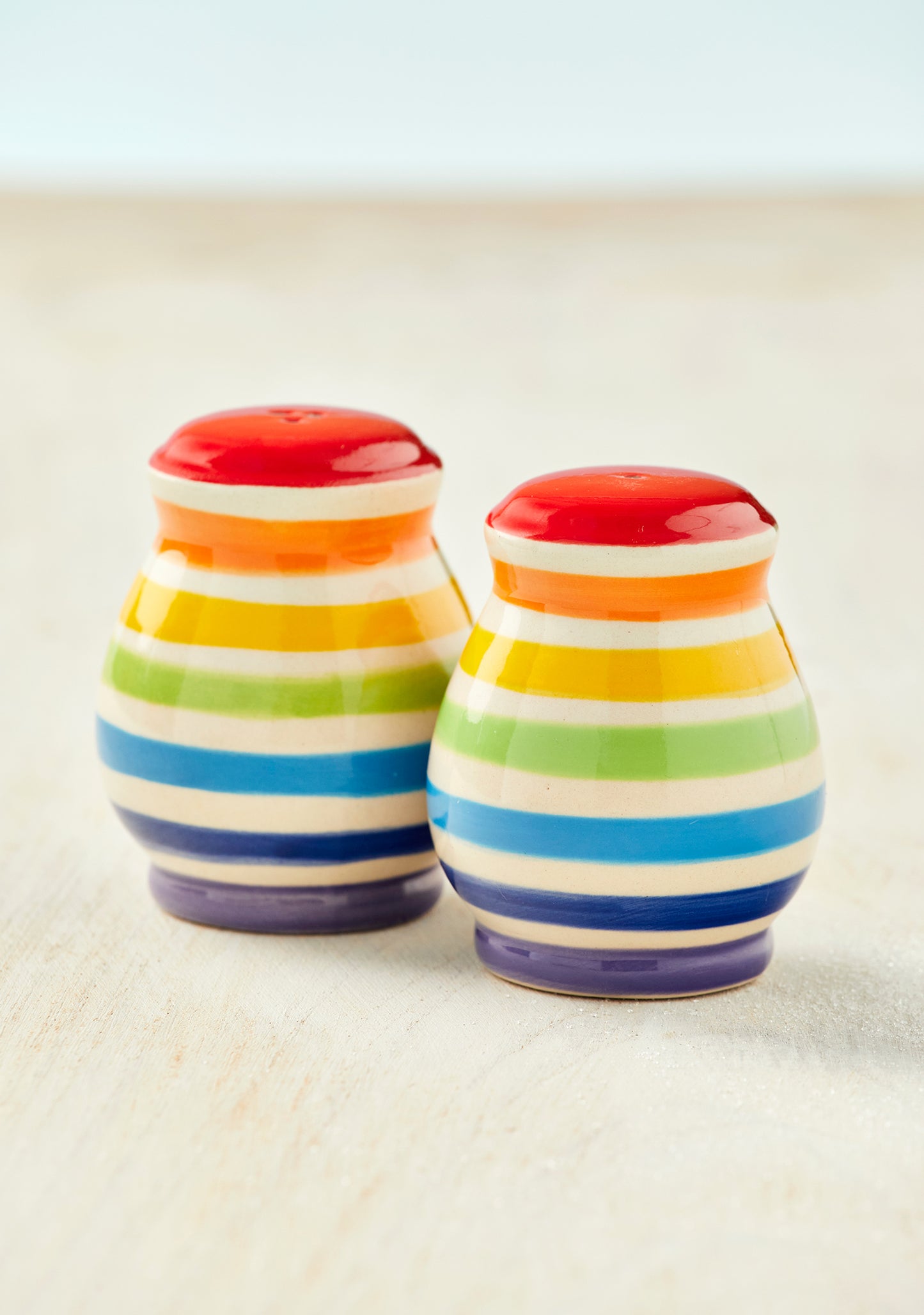 Rainbow Ceramic Salt & Pepper Shaker Set - Dishwasher Safe