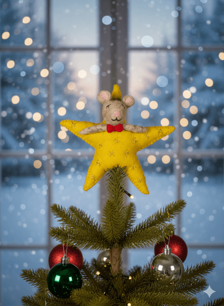 Felt Mouse Star Tree Topper - Christmas Decoration