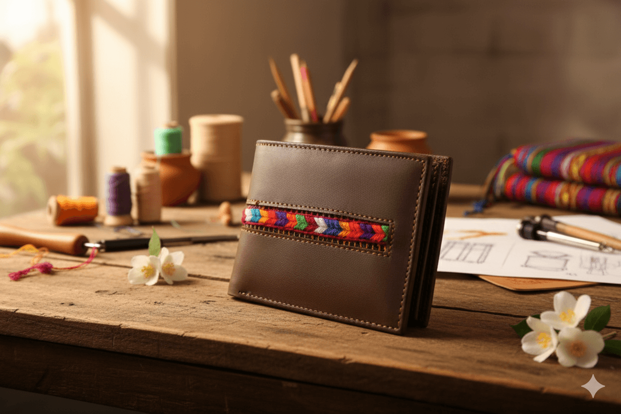 Brown Genuine Leather Wallet For Men handmade