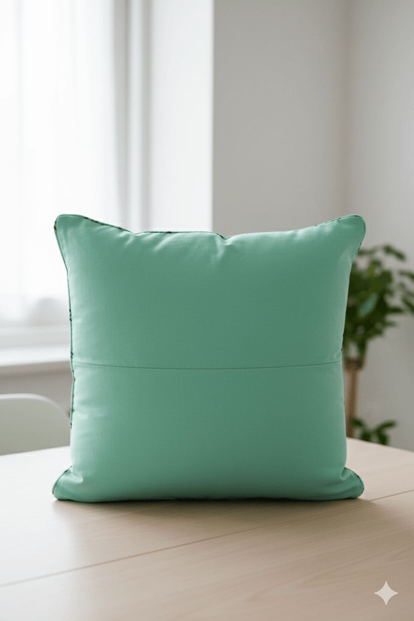 Green Cushion Cover Applique Technique