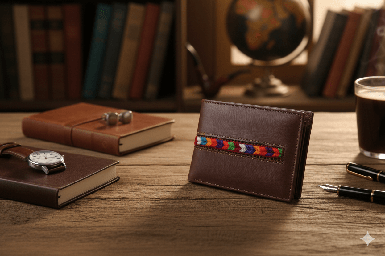 Brown Genuine Leather Wallet For Men handmade