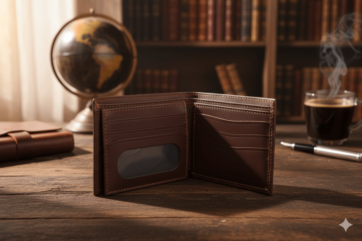 Brown Genuine Leather Wallet For Men handmade
