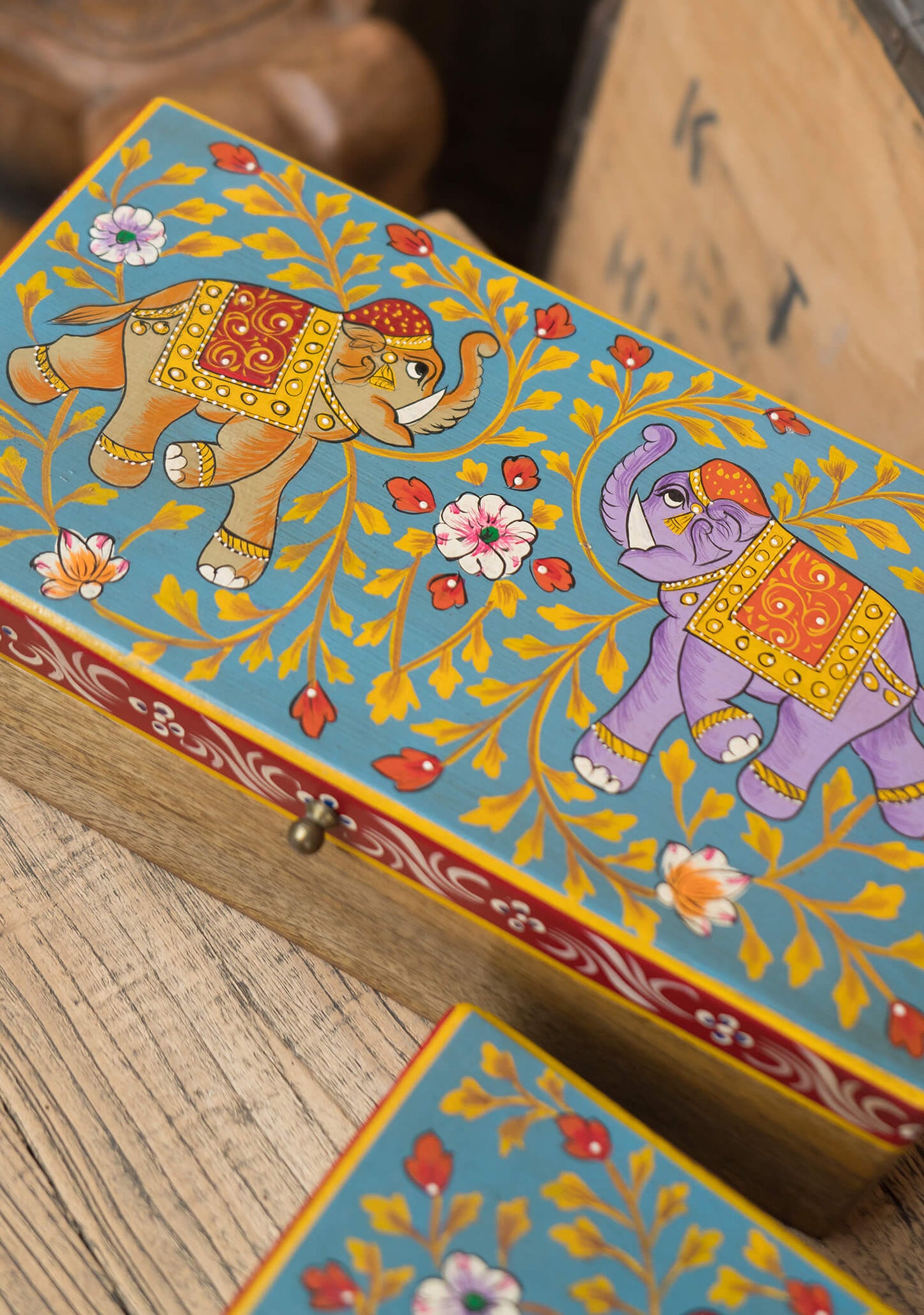 Handmade Wooden Elephant Jewellery Box Set | Sustainable