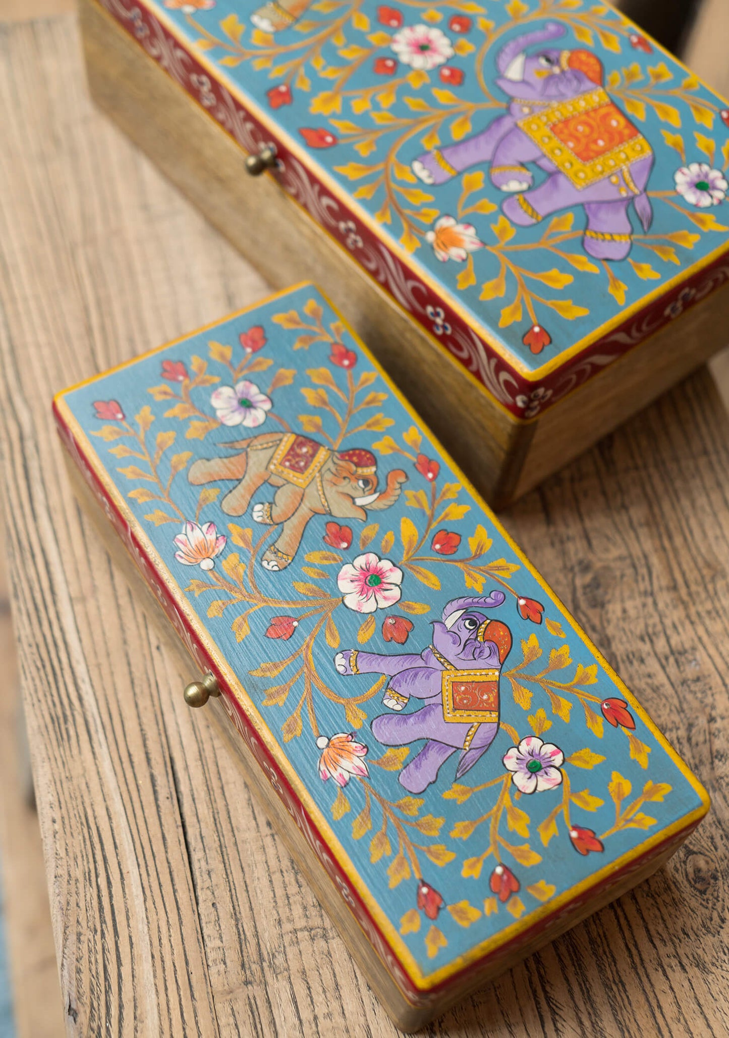 Handmade Wooden Elephant Jewellery Box Set | Sustainable