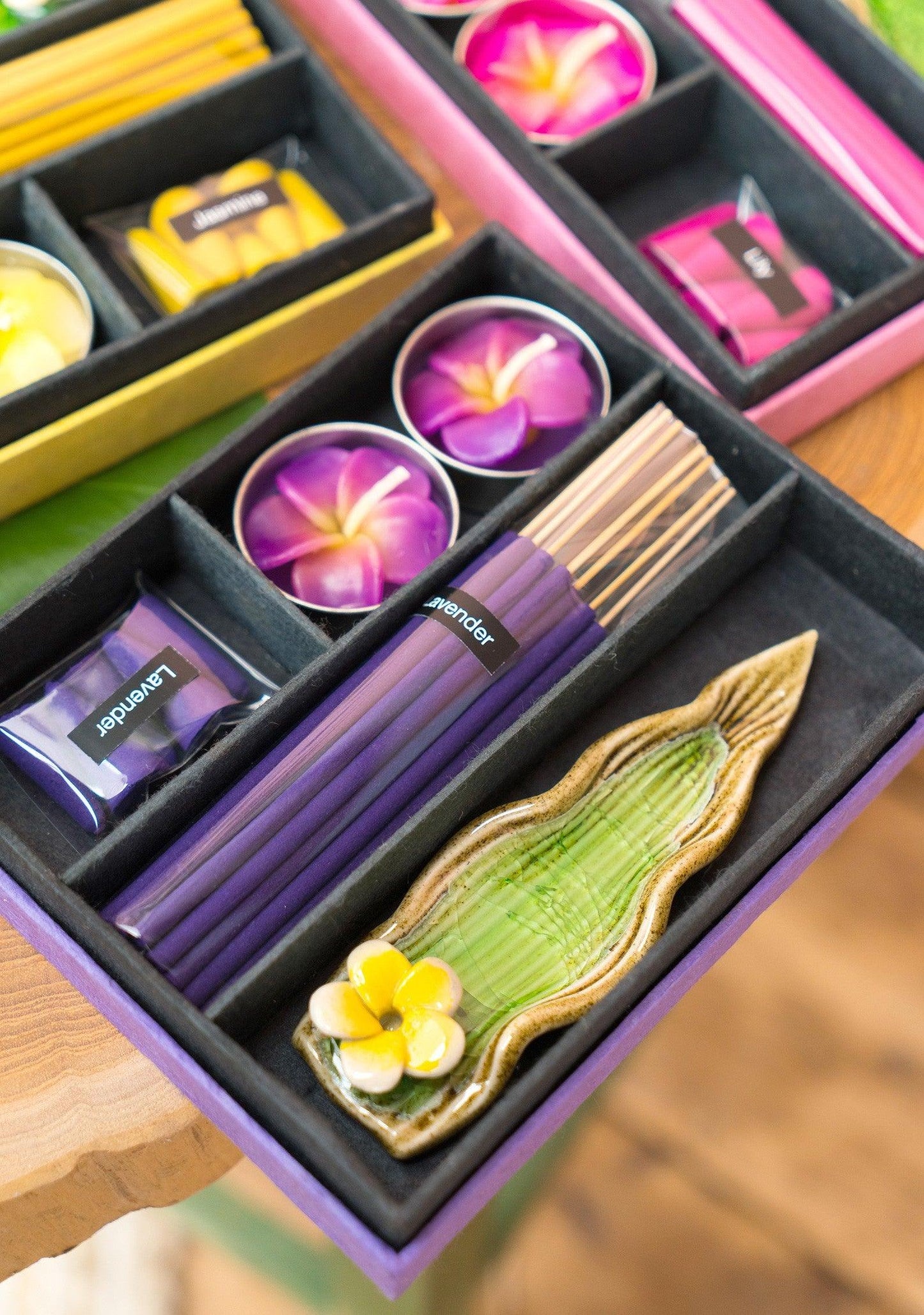 Thai Incense Gift Set With Tealight Candles, Incense Cones & a Holder