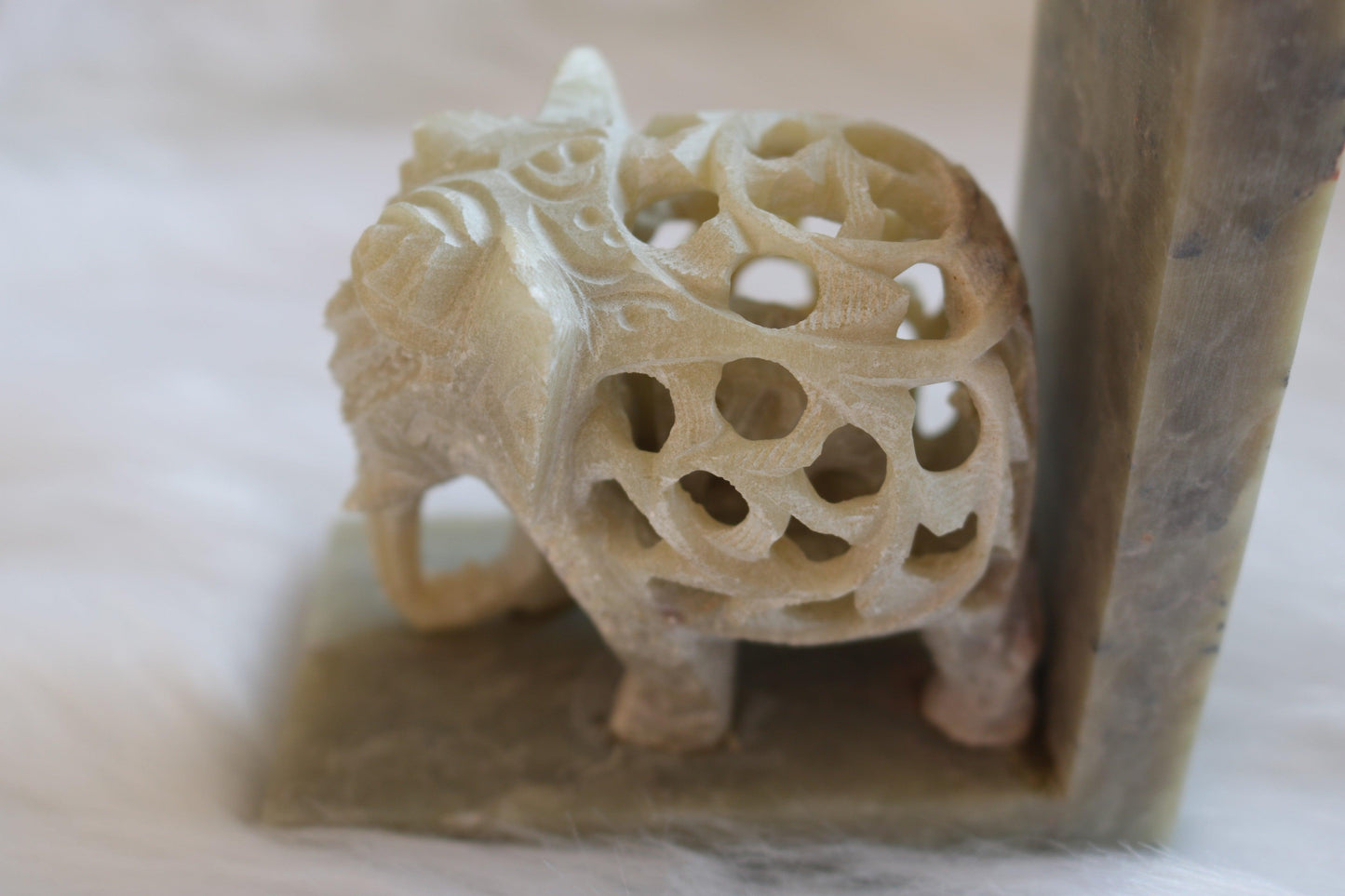 Ceramic Elephant Bookened- Handcarved - Ethimaart