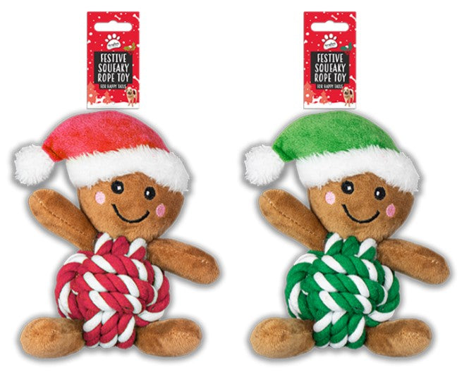 Gingerbread Man - Rope Plush Dog Toy