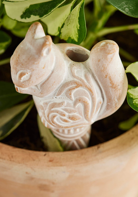 Elevate your plant care with our charming Sustainable Terracotta Squirrel Water Spike. Crafted with care by artisans, this eco-friendly garden accessory ensures optimal plant health while adding whimsical charm to your space. Perfect for housewarming gifts or self-care, it's a thoughtful addition to any green space. Explore now.
