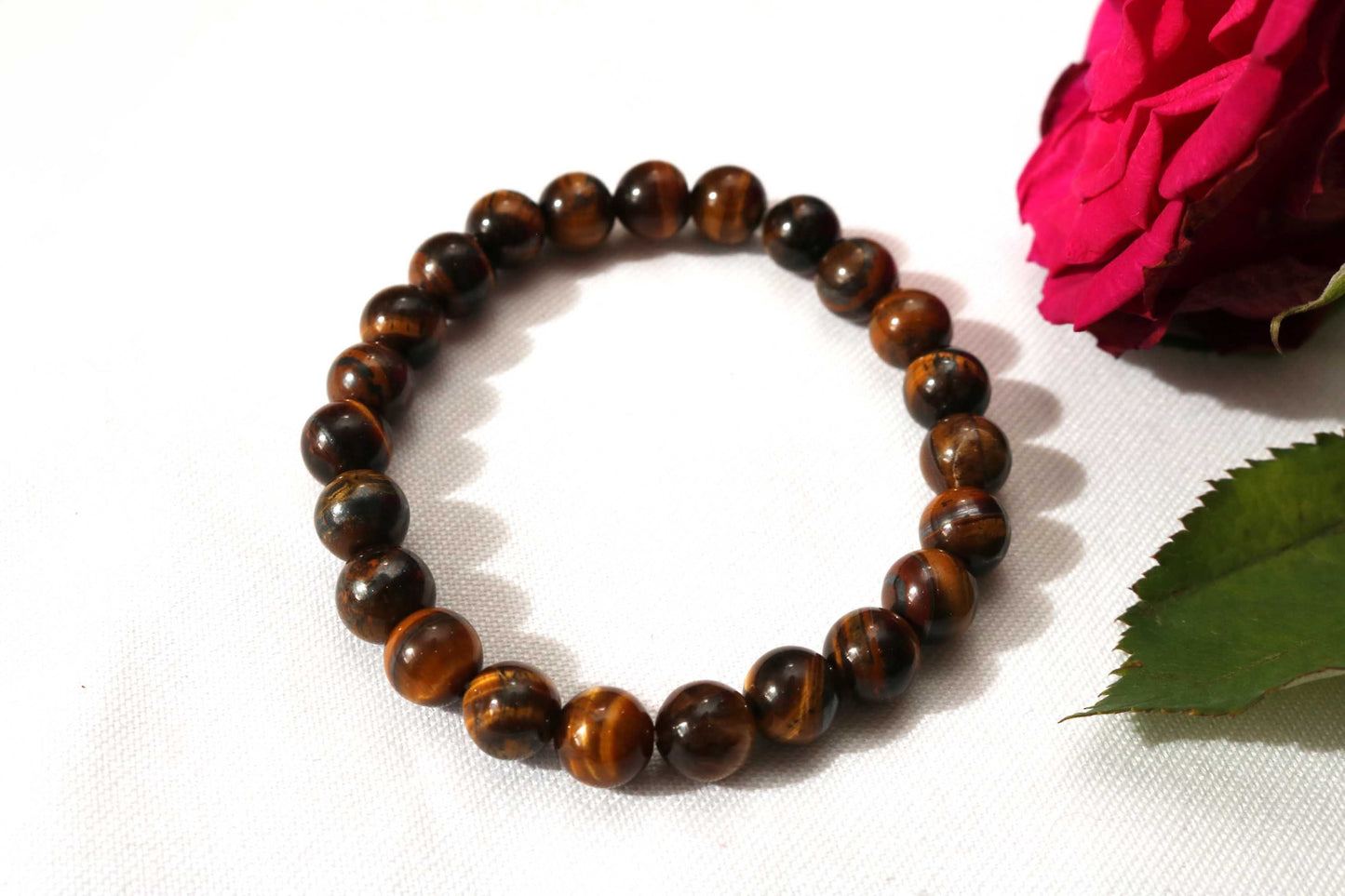 8mm Men's Tiger Eye Gemstone Bracelet