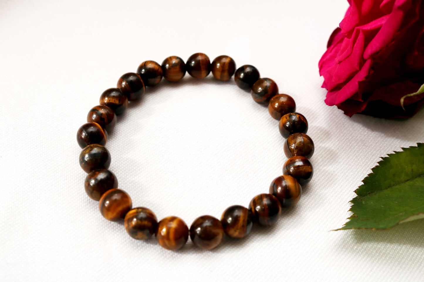8mm Men's Tiger Eye Gemstone Bracelet