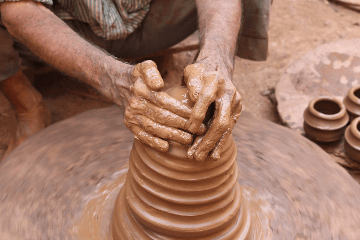 blue white pottery artisan image