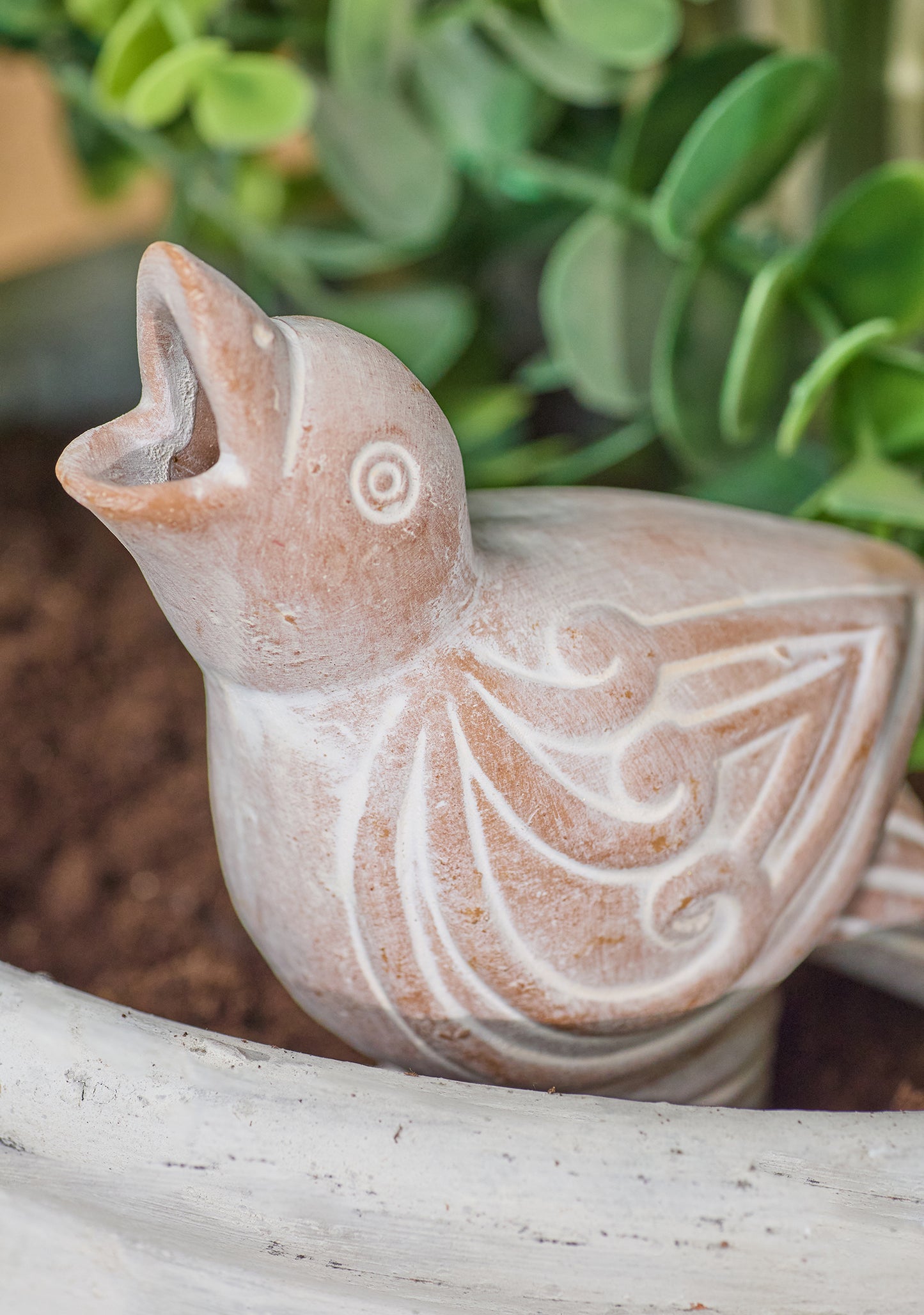 Sustainable Terracotta Bird Plant Water Spike
