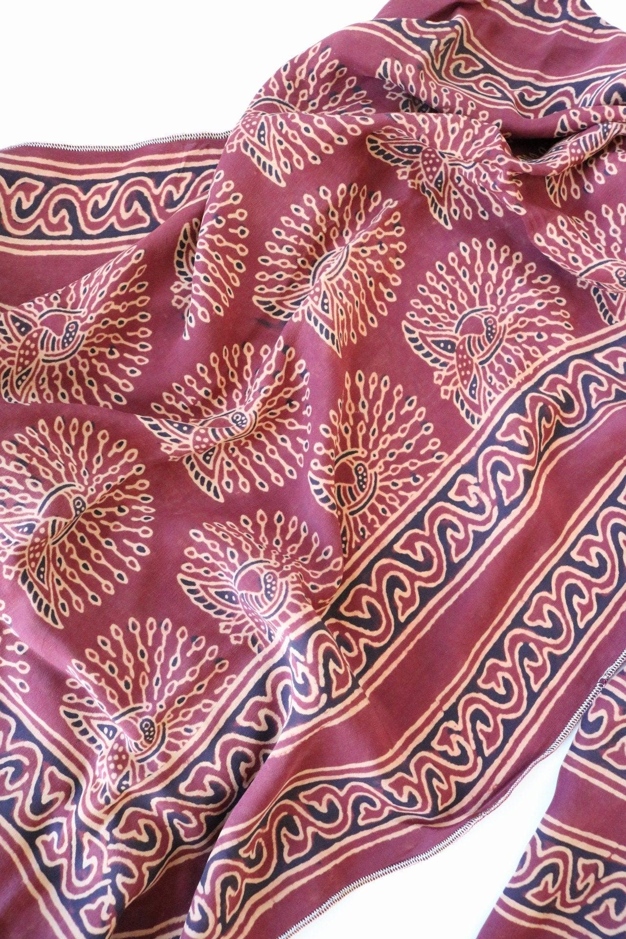Peacock Natural Dye Silk Scarf Ethimaart