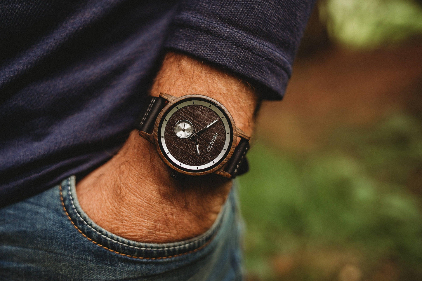 Mens Minimal Wooden Watch- Vegan Ethimaart