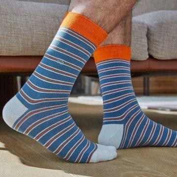 Blue Fine Stripes Socks Ethimaart
