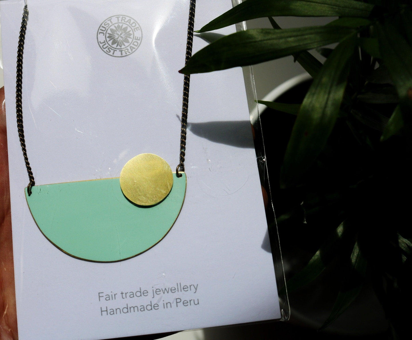Mint Semi Circle Pendant- Handmade Ethimaart