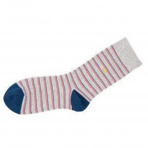 Mens Grey Fine Stripes Socks Ethimaart 