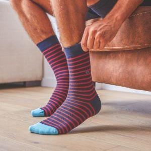 Mens Blue Stripped Socks Ethimaart 