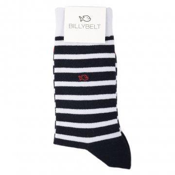 Mens Black & White Stripped Socks Ethimaart