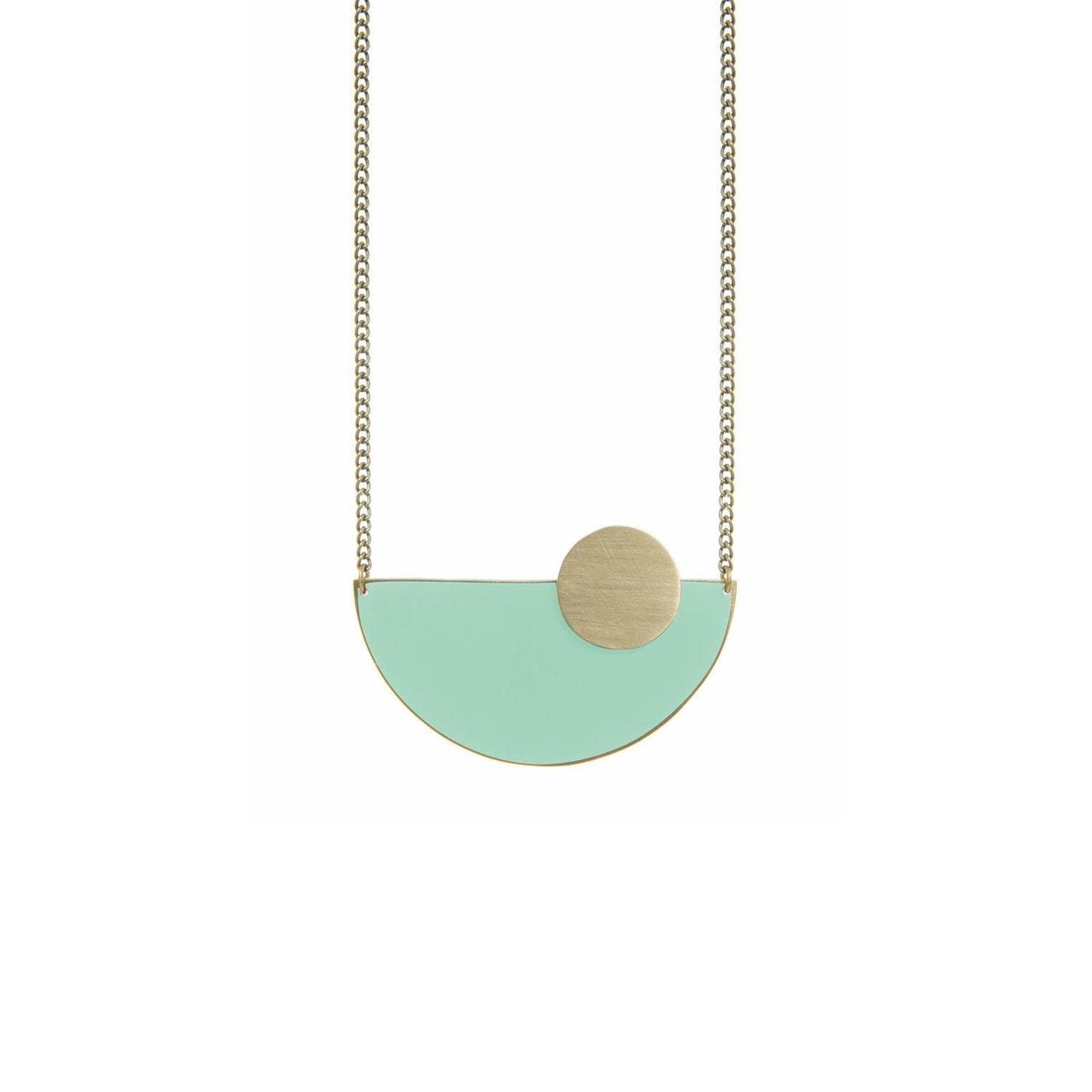 Mint Semi Circle Pendant- Handmade Ethimaart