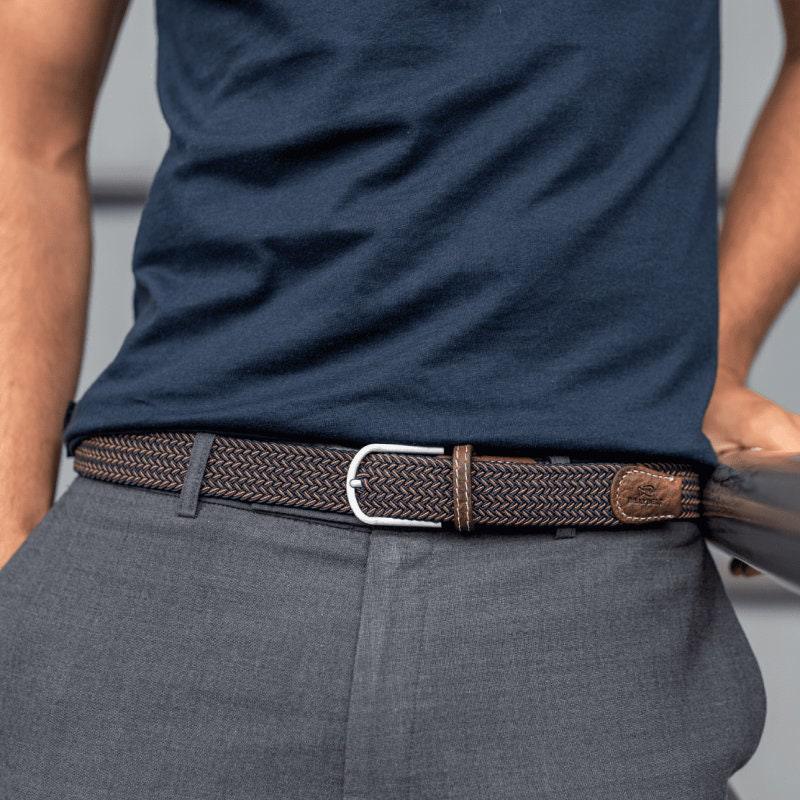 Blue & Orange Mens Elastic Belt Ethimaart