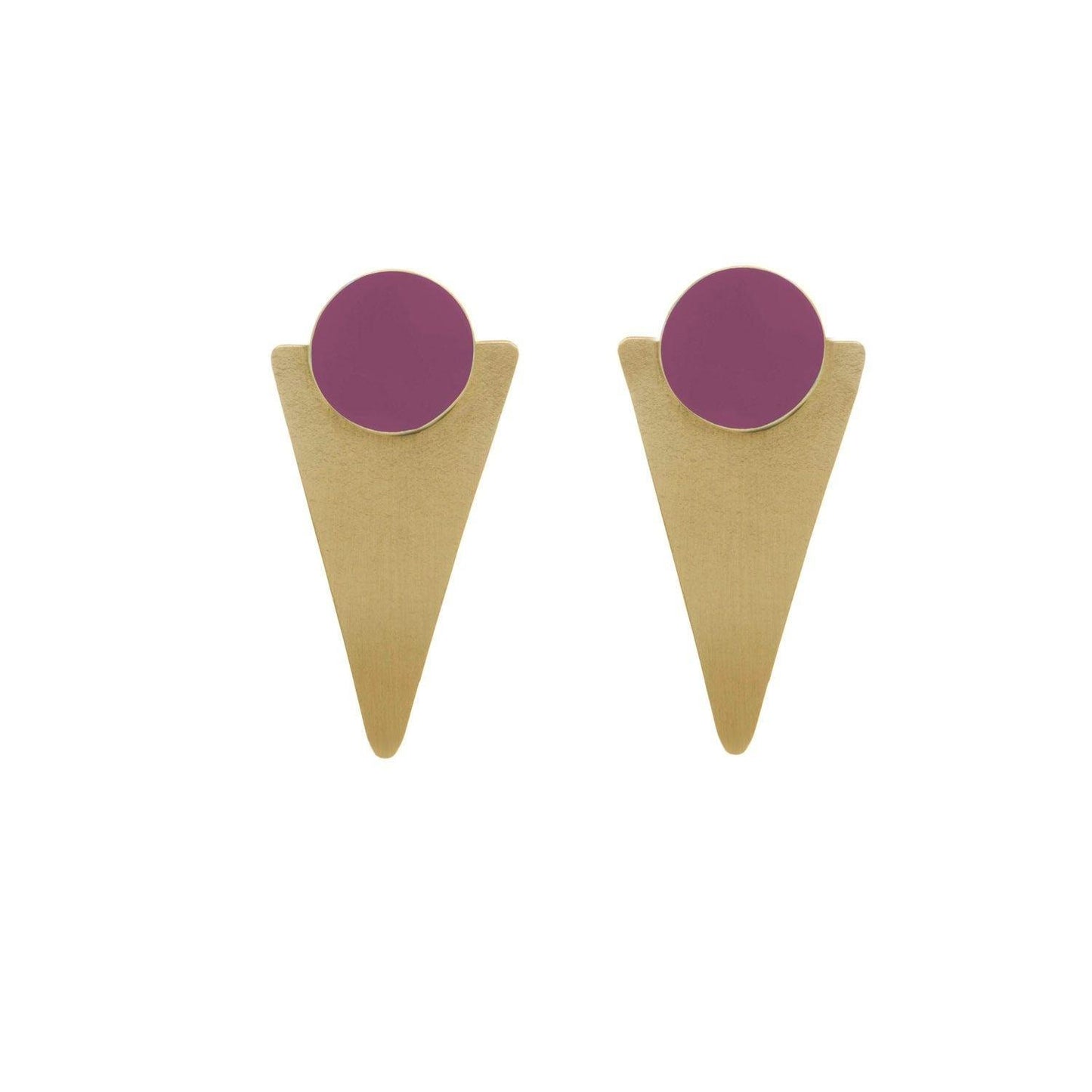 Statement Studs In Plum- Handmade Ethimaart