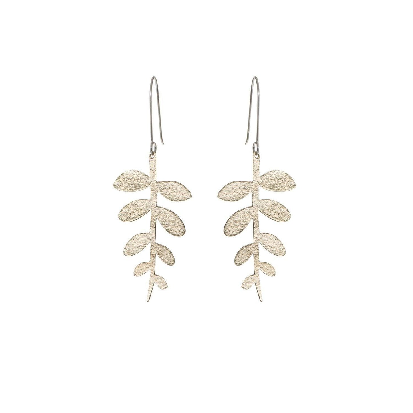 Fern Earrings- Hammered Brass Ethimaart