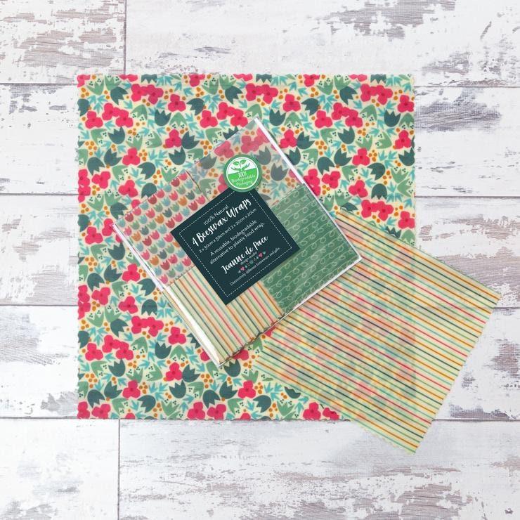 Beeswax Wrap Pack- 2 Large And 2 Medium Wraps Ethimaart