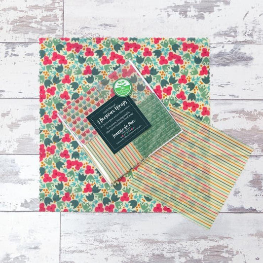 Beeswax Wrap Pack- 2 Large And 2 Medium Wraps Ethimaart 