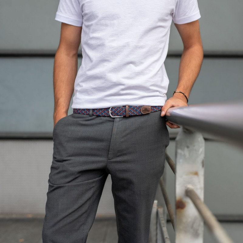 Blue Mens Woven Belt Ethimaart