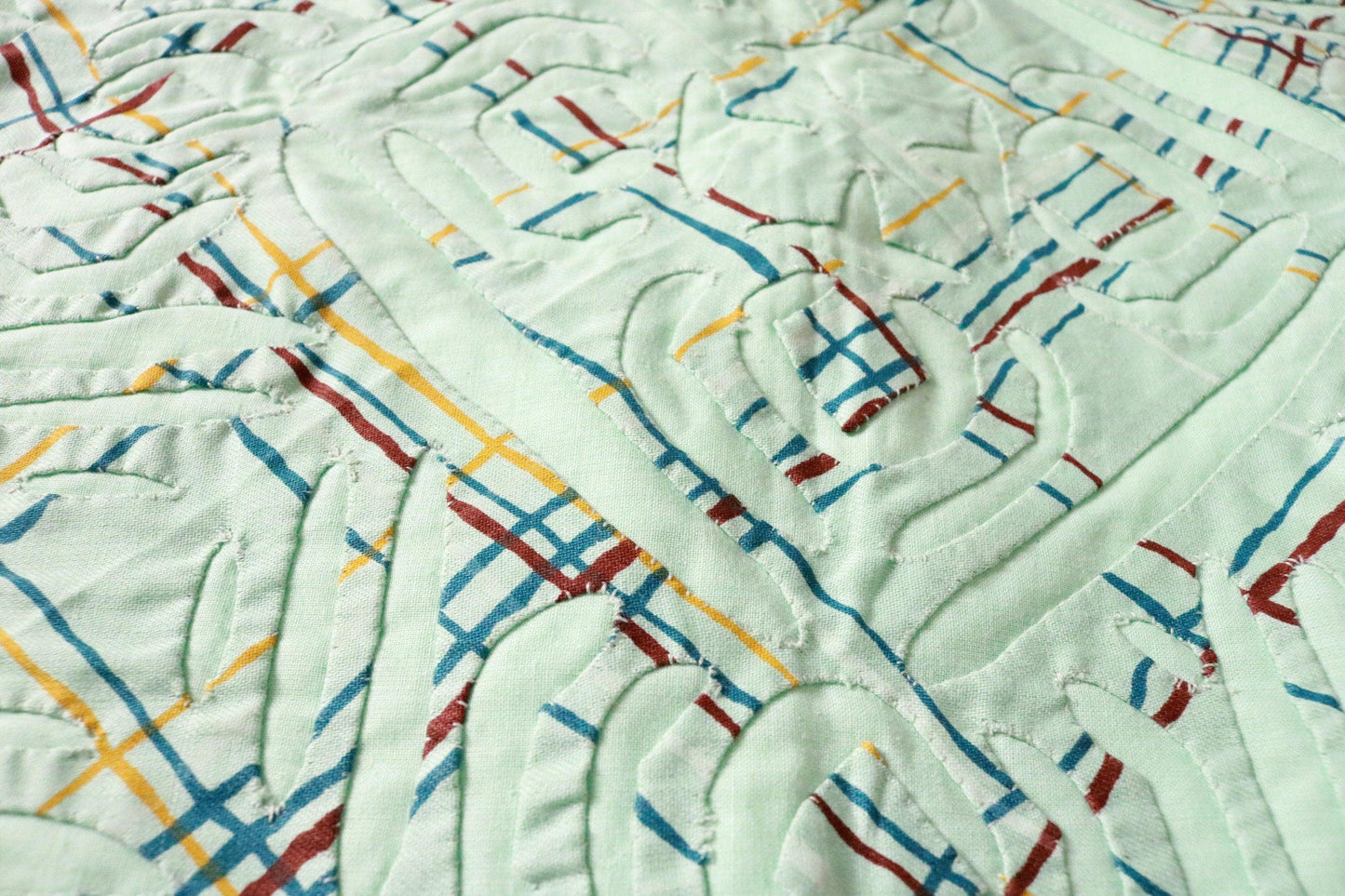 Green Cushion Cover Applique Technique Ethimaart