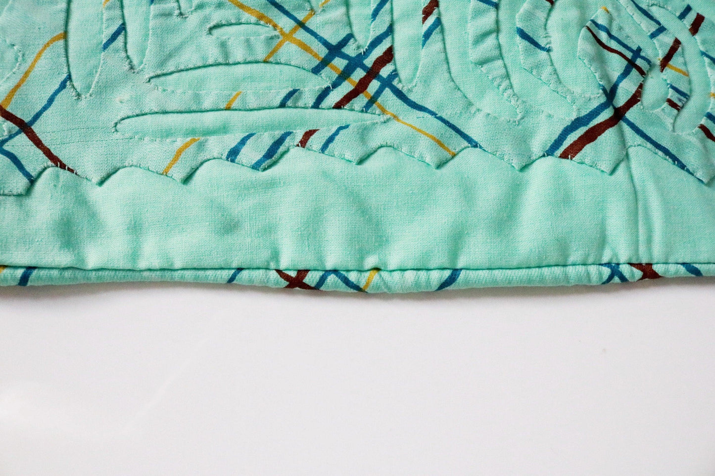 Green Cushion Cover Applique Technique Ethimaart
