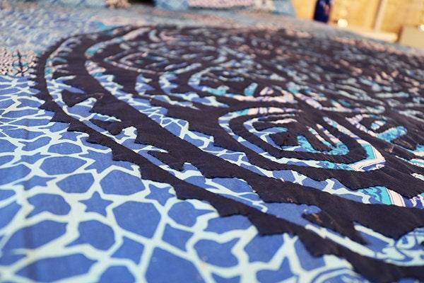 Blue Applique Bedsheet With Pillowcases Ethimaart