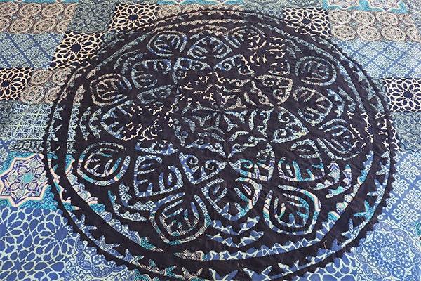 Blue Applique Bedsheet With Pillowcases Ethimaart