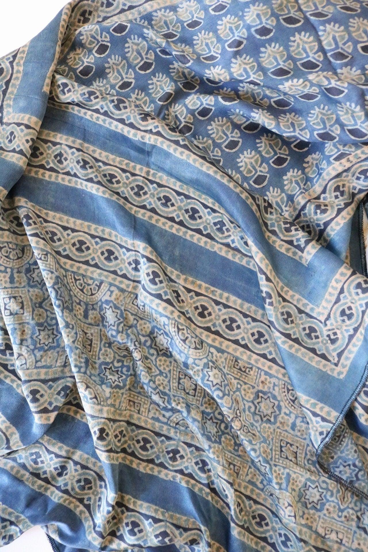 Indigo Natural Dye Silk Scarf Ethimaart