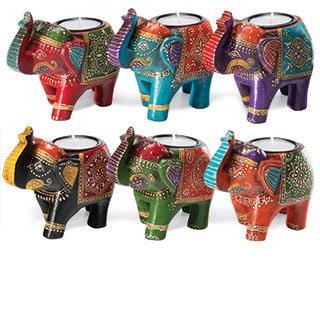 Elephant Tealight Holder- Hand Painted Ethimaart