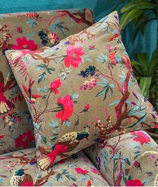 Grey Velvet Cushions Covers- Bird Of Paradise Ethimaart