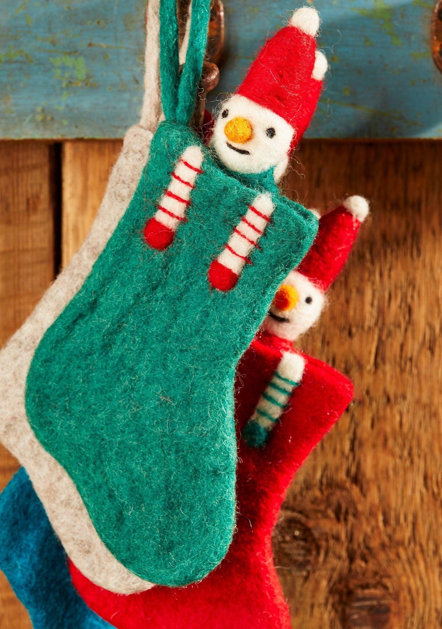 Felt Stocking With Snowman Ethimaart