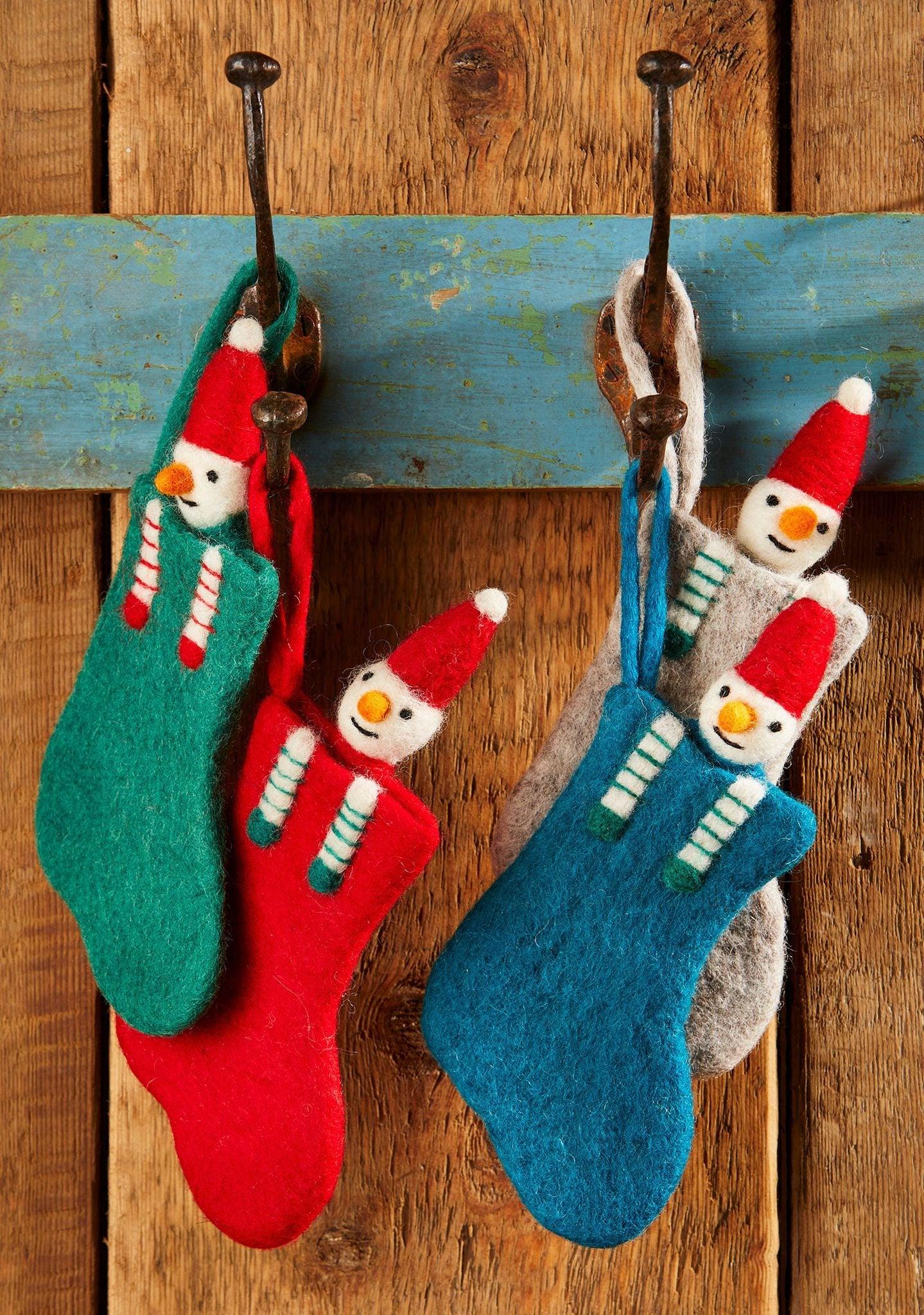 Felt Stocking With Snowman Ethimaart
