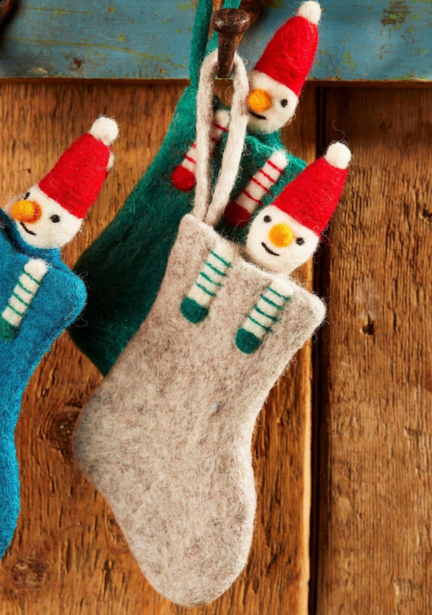 Felt Stocking With Snowman Ethimaart