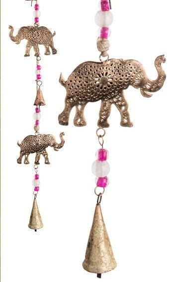 Elephant Windchime With Beads And Bells Ethimaart
