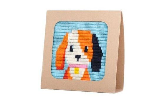 Make Your Own Puppy Picture Frame - Needlepoint DIY Kit - Ethimaart 