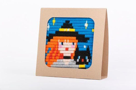 Make Your Own Witch Picture Frame- Needlepoint DIY Kit - Ethimaart 