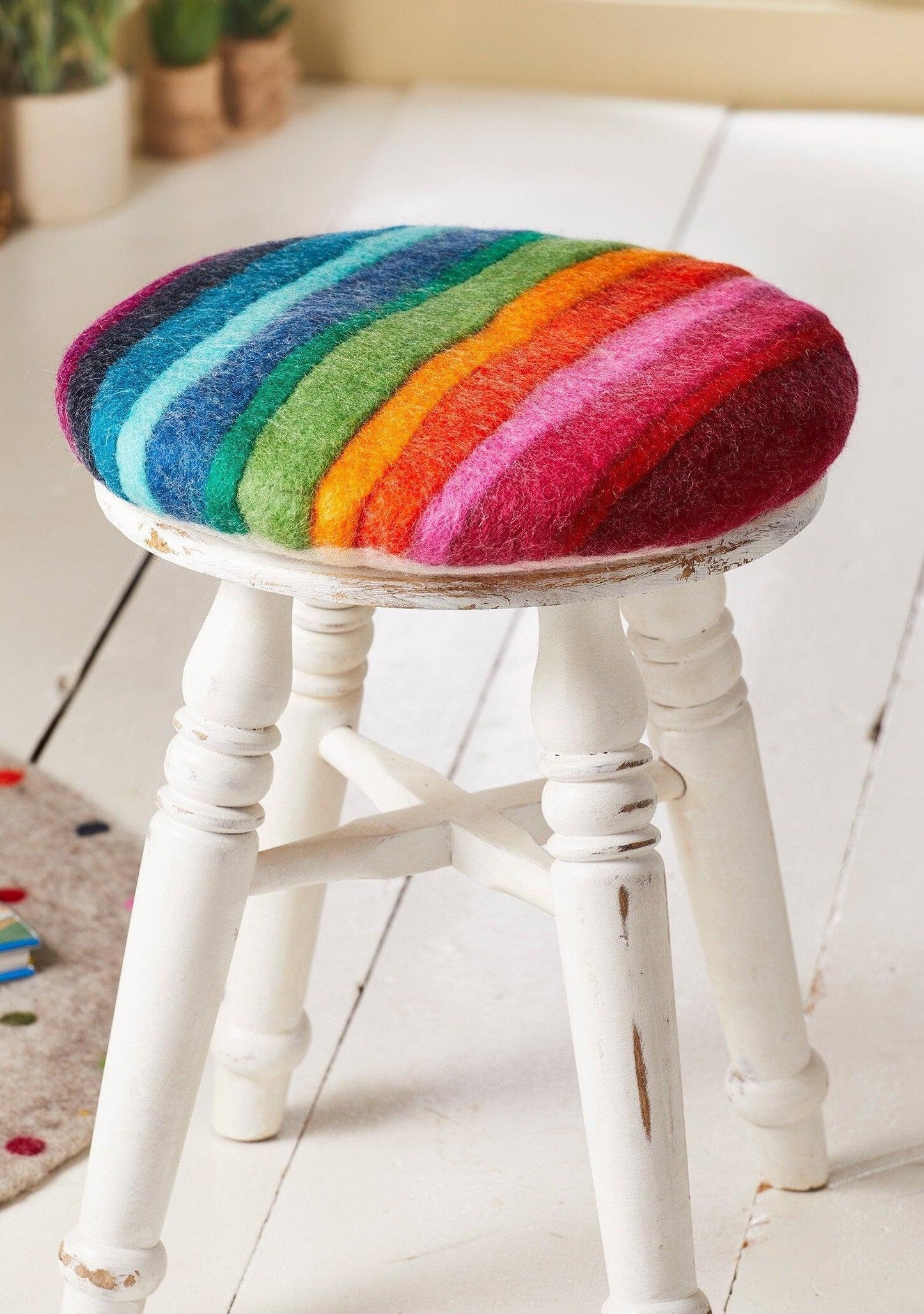 Rainbow Felt Cushion With Stuffing - Ethimaart