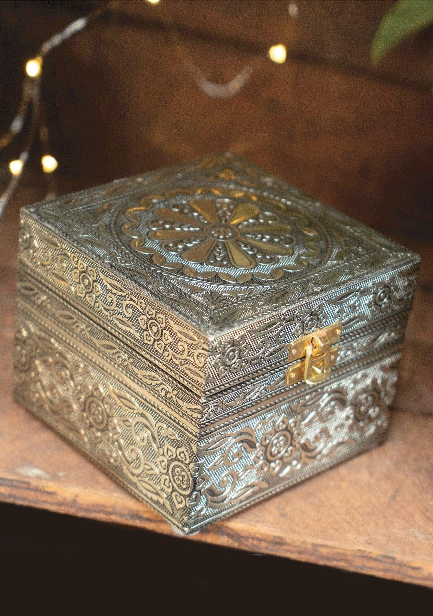 Champagne Gold Jewellery Box - Velvet Lining & Mirror