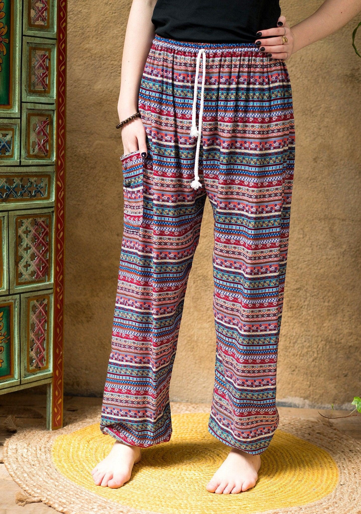 Striped Harem Trousers - Ethimaart